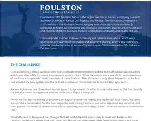 Driving Adoption and Efficiency at Foulston Siefkin