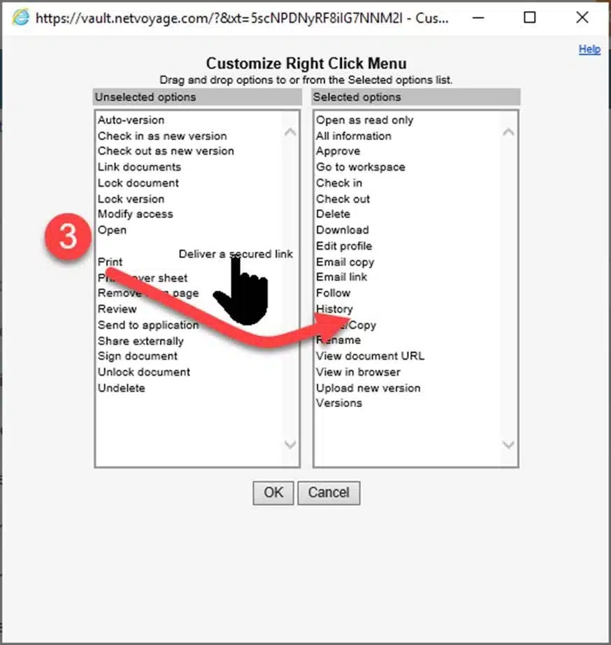 Add or remove features from your right-click menu in NetDocs
