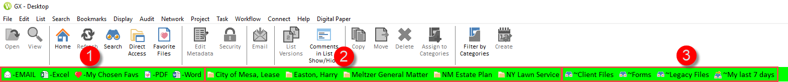 Bookmark button bar in GX4-1