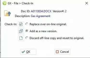 Checking Files back into Worldox