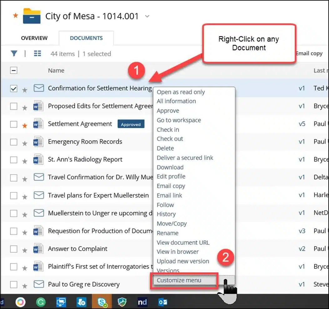 Customize your right-click menu in NetDocs