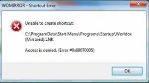 Error while installing Worldox on a workstation