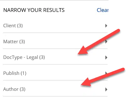 Filtering Search Results in NetDocs - Narrowing Your Results