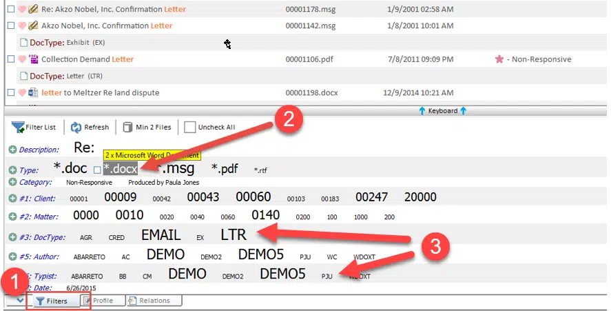 Filtering Search Results in Worldox