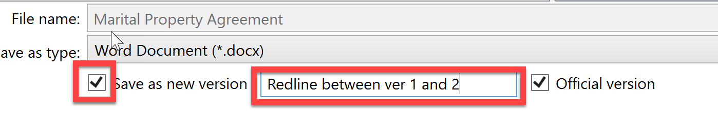 Saving redline comparison in ndCompare