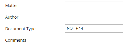 Searching NetDocuments Profile Values for NOTHING
