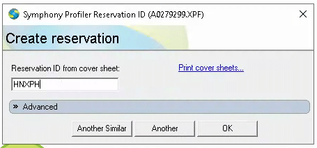 Symphony Profiler reservation
