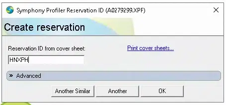 Symphony Profiler reservation