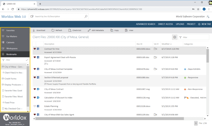 Worldox Web preview
