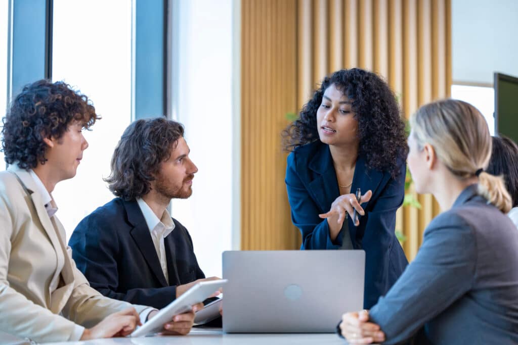 A legal team works with a consultant to find ways to attract more potential clients.